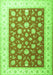 Serging Thickness of Machine Washable Oriental Green Traditional Area Rugs, wshtr3465grn