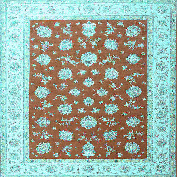 Square Oriental Light Blue Traditional Rug, tr3465lblu
