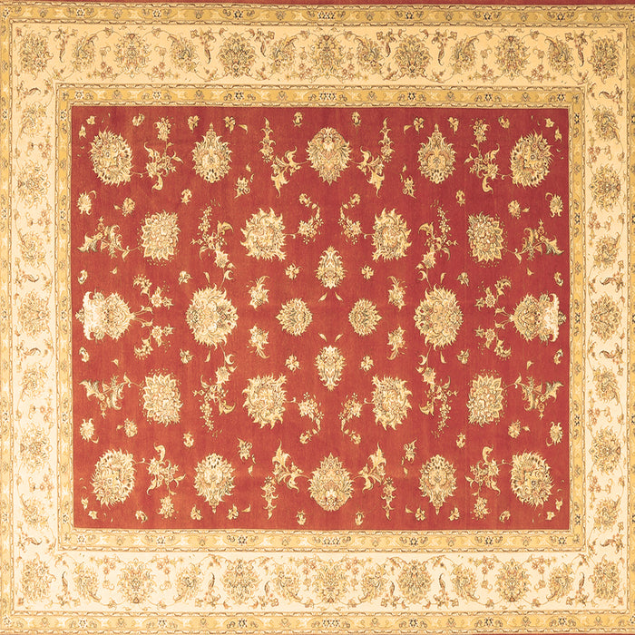 Square Machine Washable Oriental Brown Traditional Rug, wshtr3465brn