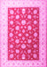 Machine Washable Oriental Pink Traditional Rug, wshtr3465pnk