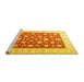 Sideview of Machine Washable Oriental Yellow Traditional Rug, wshtr3465yw