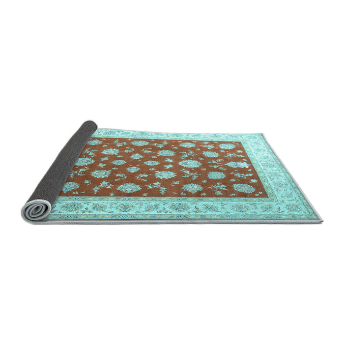 Sideview of Oriental Light Blue Traditional Rug, tr3465lblu
