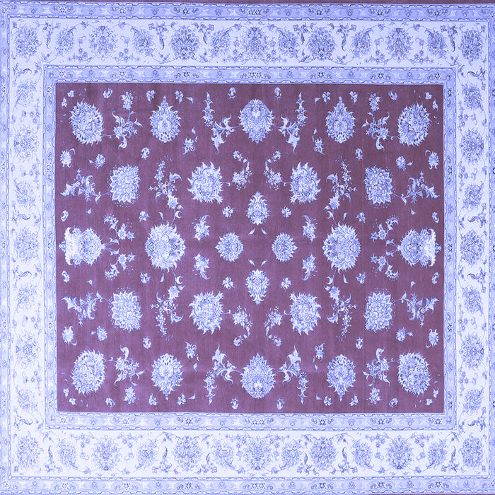 Square Oriental Blue Traditional Rug, tr3465blu