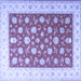 Square Oriental Blue Traditional Rug, tr3465blu