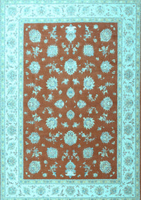 Oriental Light Blue Traditional Rug, tr3465lblu