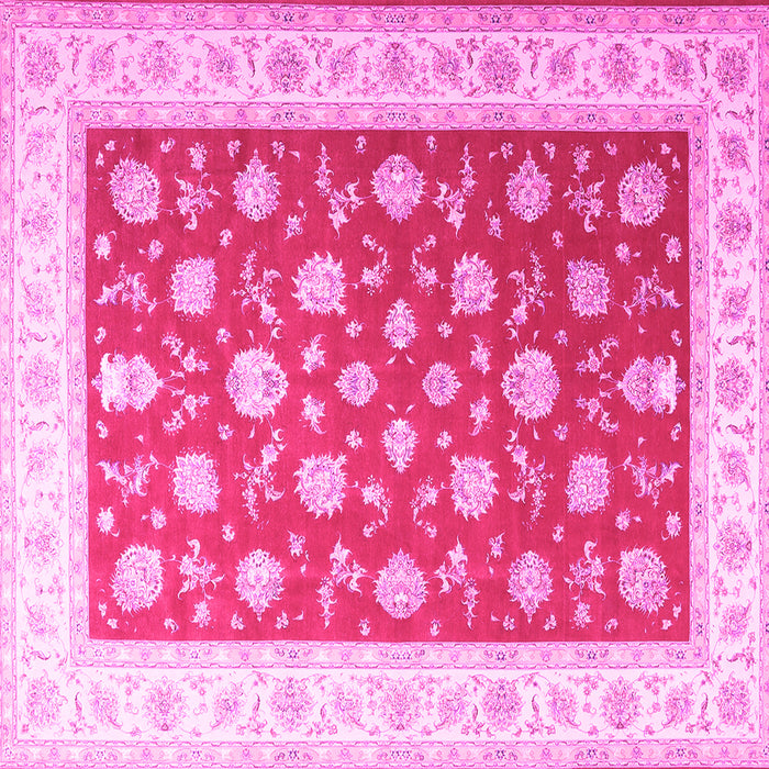 Square Oriental Pink Traditional Rug, tr3465pnk