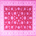 Square Oriental Pink Traditional Rug, tr3465pnk