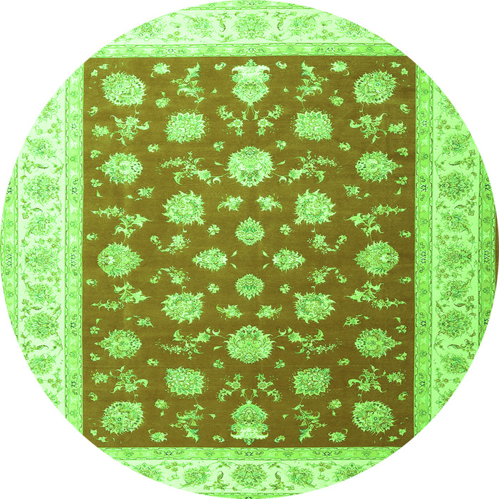 Machine Washable Oriental Green Traditional Area Rugs, wshtr3465grn