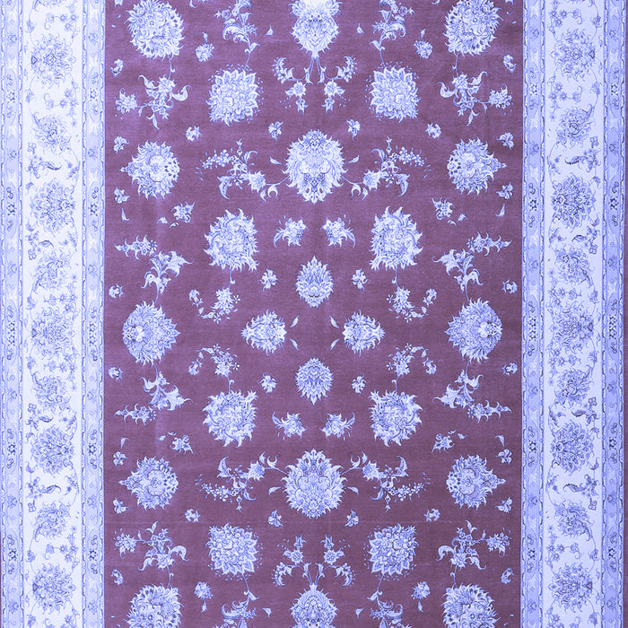 Machine Washable Oriental Blue Traditional Rug, wshtr3465blu