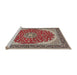 Sideview of Machine Washable Traditional Tan Brown Rug, wshtr3466