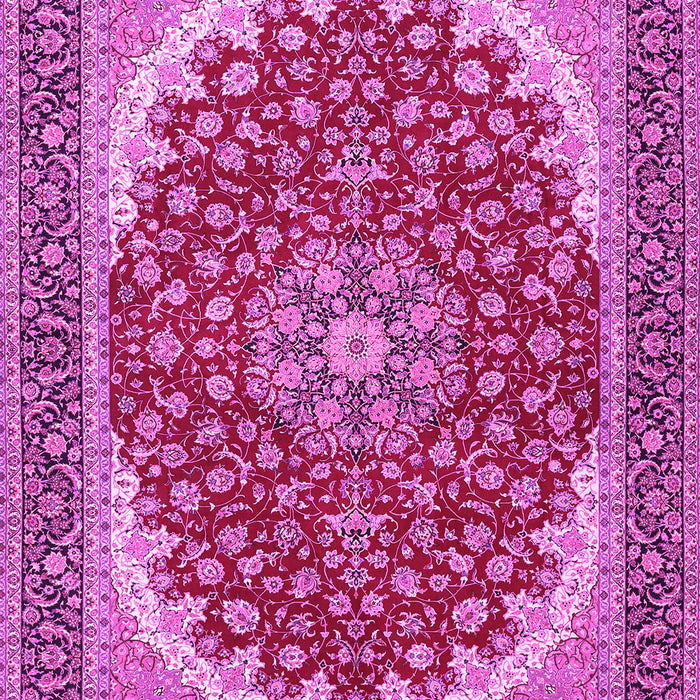 Machine Washable Medallion Pink Traditional Rug, wshtr3466pnk
