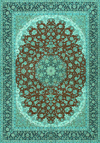 Medallion Turquoise Traditional Rug, tr3466turq