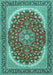 Medallion Turquoise Traditional Rug, tr3466turq