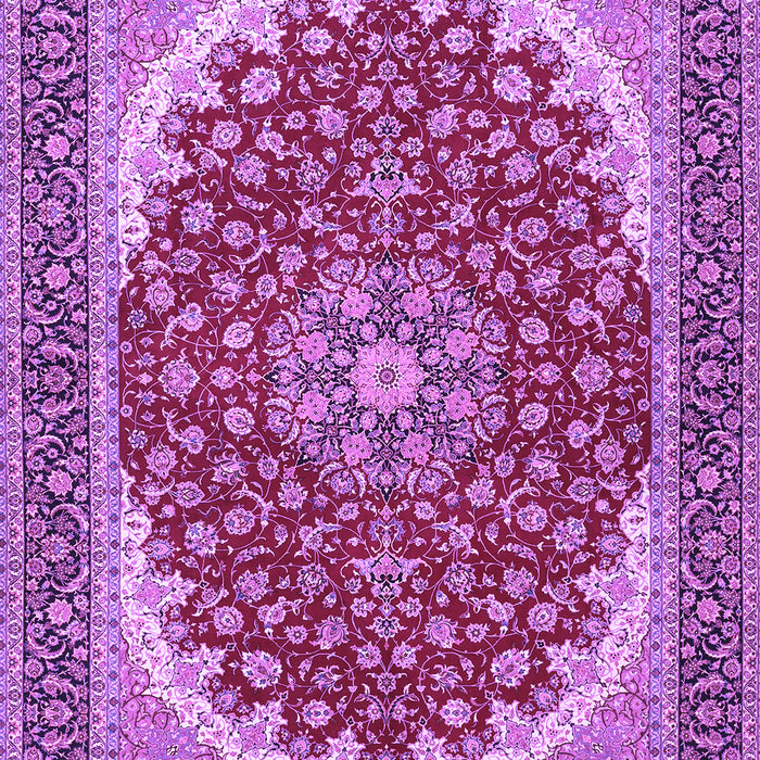 Machine Washable Medallion Purple Traditional Area Rugs, wshtr3466pur