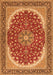 Serging Thickness of Machine Washable Medallion Orange Traditional Area Rugs, wshtr3466org