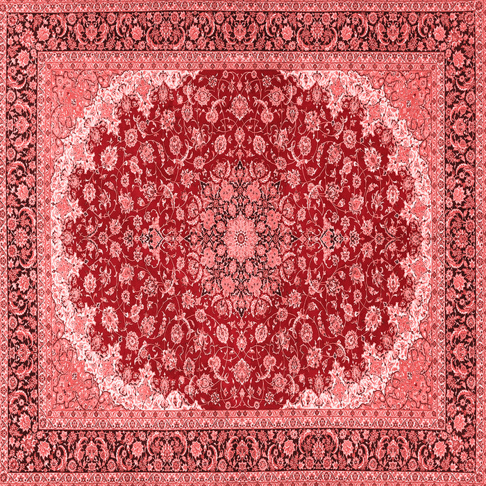 Machine Washable Medallion Red Traditional Rug, wshtr3466red