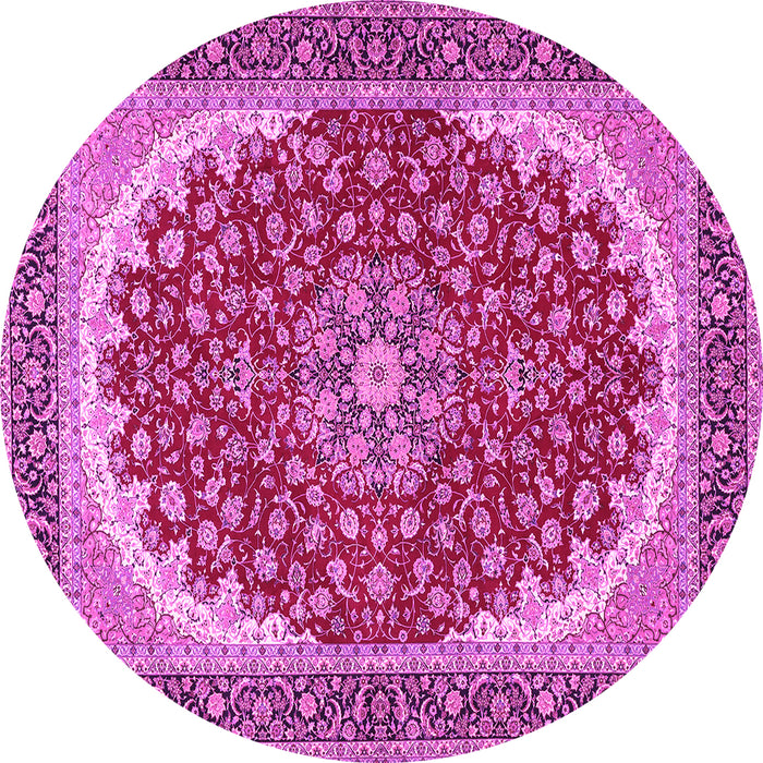 Round Medallion Pink Traditional Rug, tr3466pnk
