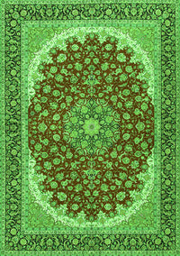 Medallion Green Traditional Rug, tr3466grn