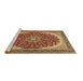 Sideview of Machine Washable Medallion Brown Traditional Rug, wshtr3466brn