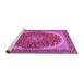 Sideview of Machine Washable Medallion Pink Traditional Rug, wshtr3466pnk