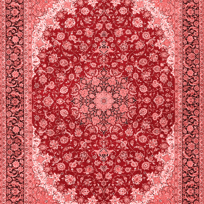 Machine Washable Medallion Red Traditional Rug, wshtr3466red