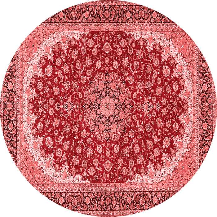 Machine Washable Medallion Red Traditional Rug, wshtr3466red