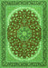 Serging Thickness of Machine Washable Medallion Green Traditional Area Rugs, wshtr3466grn