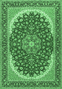 Medallion Emerald Green Traditional Rug, tr3466emgrn