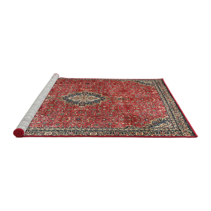 Sideview of Machine Washable Traditional Tomato Red Rug, wshtr3467