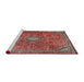 Sideview of Machine Washable Traditional Tomato Red Rug, wshtr3467