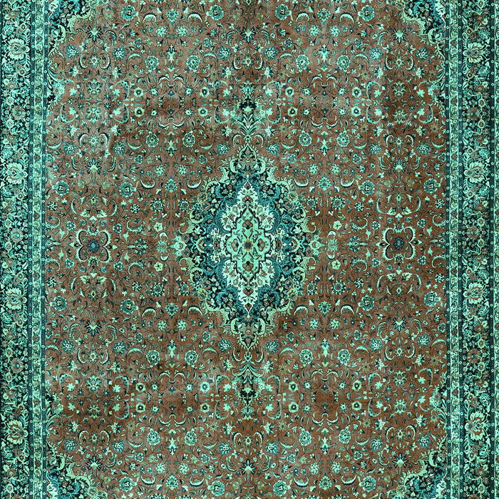 Machine Washable Persian Turquoise Traditional Area Rugs, wshtr3467turq