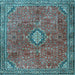 Square Persian Light Blue Traditional Rug, tr3467lblu