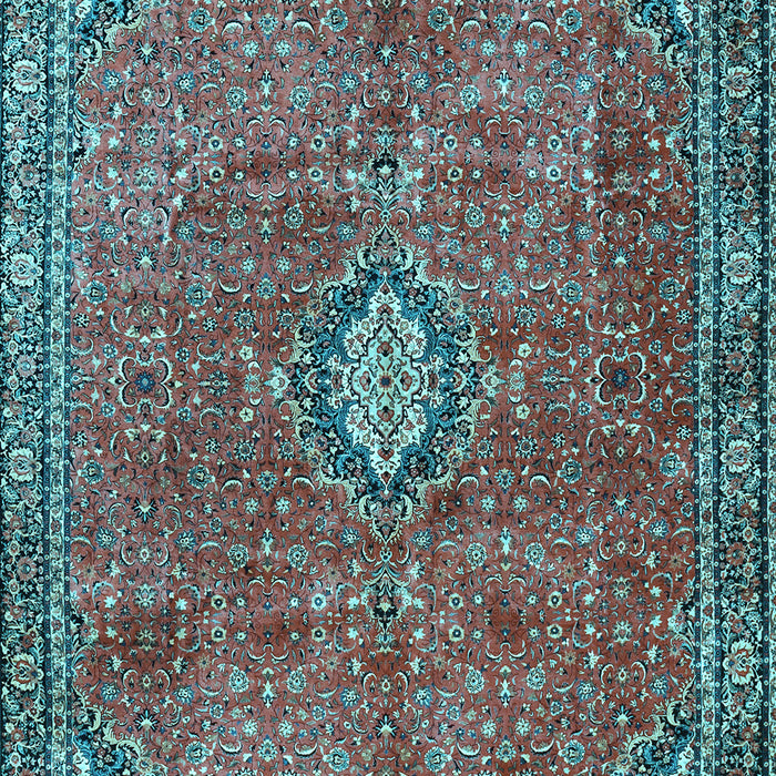 Machine Washable Persian Light Blue Traditional Rug, wshtr3467lblu