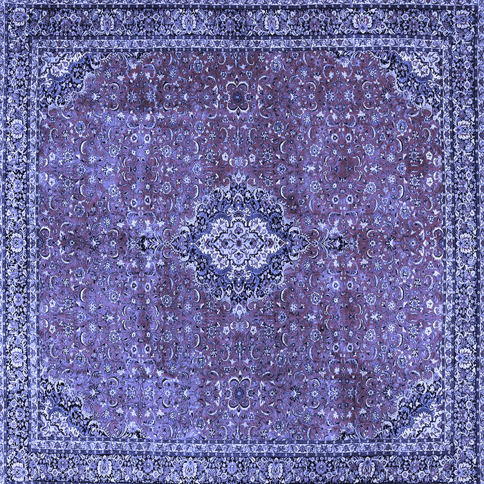 Square Machine Washable Persian Blue Traditional Rug, wshtr3467blu