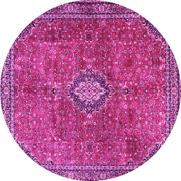 Round Persian Pink Traditional Rug, tr3467pnk