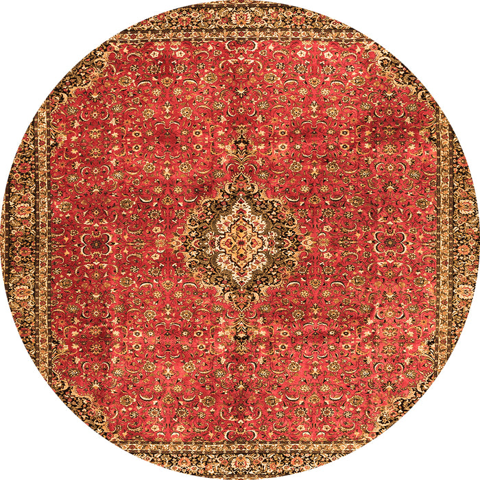 Machine Washable Persian Orange Traditional Area Rugs, wshtr3467org