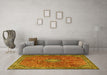 Machine Washable Persian Yellow Traditional Rug in a Living Room, wshtr3467yw