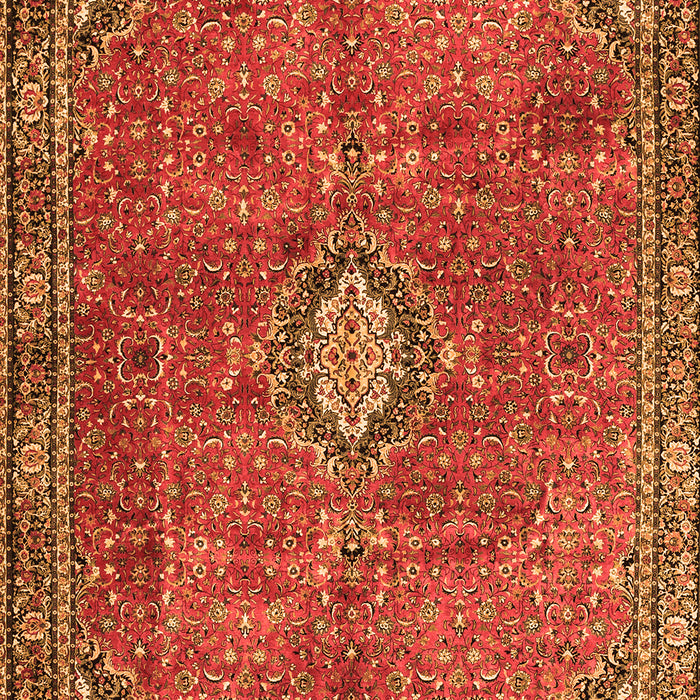 Serging Thickness of Machine Washable Persian Orange Traditional Area Rugs, wshtr3467org