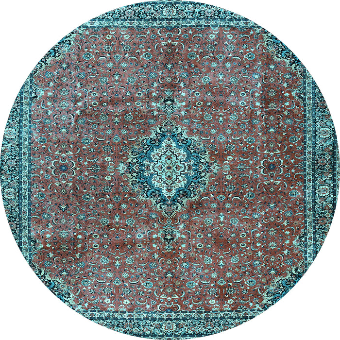 Round Persian Light Blue Traditional Rug, tr3467lblu