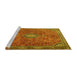 Sideview of Machine Washable Persian Yellow Traditional Rug, wshtr3467yw