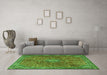 Machine Washable Persian Green Traditional Area Rugs in a Living Room,, wshtr3467grn