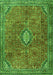 Serging Thickness of Machine Washable Persian Green Traditional Area Rugs, wshtr3467grn