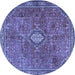 Round Persian Blue Traditional Rug, tr3467blu