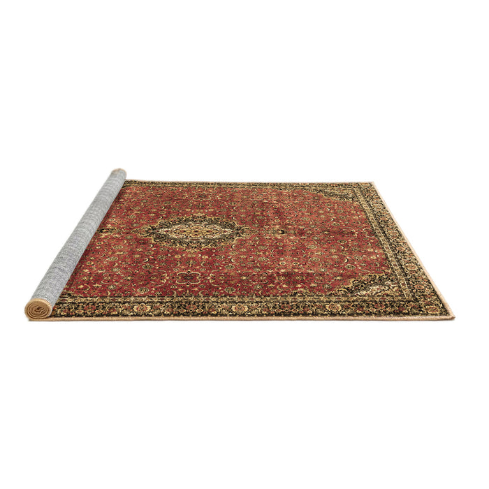 Sideview of Machine Washable Persian Brown Traditional Rug, wshtr3467brn