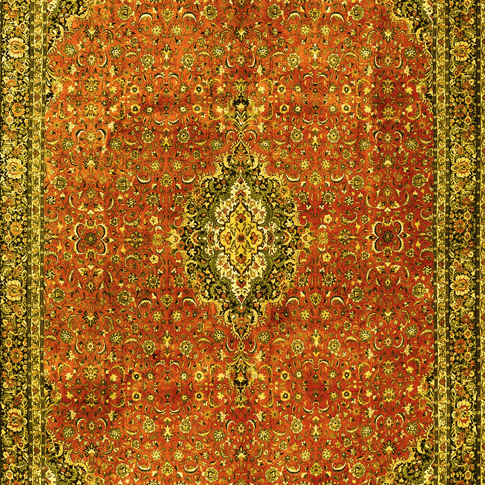 Machine Washable Persian Yellow Traditional Rug, wshtr3467yw