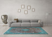 Machine Washable Persian Light Blue Traditional Rug in a Living Room, wshtr3467lblu