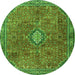 Machine Washable Persian Green Traditional Area Rugs, wshtr3467grn