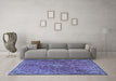 Machine Washable Persian Blue Traditional Rug in a Living Room, wshtr3467blu