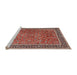 Sideview of Machine Washable Traditional Light Copper Gold Rug, wshtr3468