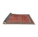 Sideview of Traditional Light Copper Gold Persian Rug, tr3468